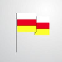 norr ossetia vinka flagga design vektor