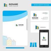 Gebäude Business Logo File Cover Visitenkarte und mobile App Design Vector Illustration