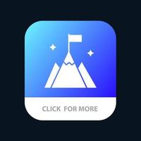 bergflaggen-benutzeroberfläche mobile app-schaltfläche android- und ios-glyphenversion vektor