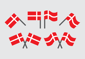 Dänische Flagge Vektor-Sammlung vektor