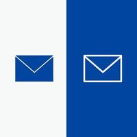 SMS-Massagemail Sandlinie und Glyphe solides Symbol blaues Banner Linie und Glyphe solides Symbol blaues Banner vektor