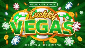 Lucky Vegas 3D-Texteffekt und bearbeitbarer Texteffekt vektor