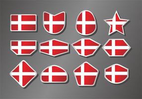 Dänische Flagge Vector Set