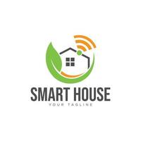 eco smart hus teknologi logotyp design vektor illustration