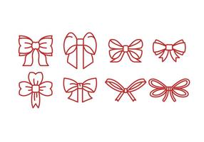 Red Outline Ribbon Ikon Vector