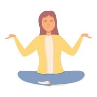 Frau Meditation Symbol Cartoon-Vektor. entspannen, meditieren vektor