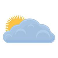 sonnig mit Wolkensymbol, Cartoon-Stil vektor