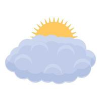 Sol och moln ikon, tecknad serie stil vektor
