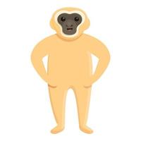 Gibbon-Symbol mit offenem Mund, Cartoon-Stil vektor