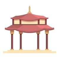 båge tempel ikon tecknad serie vektor. Kina byggnad vektor