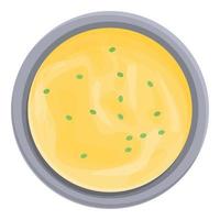grädde soppa ikon tecknad serie vektor. varm skål vektor