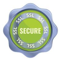 Symbol für sicheres SSL-Zertifikat, Cartoon-Stil vektor