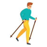 Sommer-Nordic-Walking-Ikone, Cartoon-Stil vektor