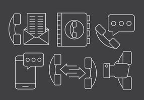 Freie Linear Telefonmanagement Icons vektor