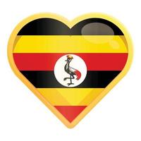 herz uganda symbol cartoon vektor. Tag der Unabhängigkeit vektor