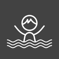 Schwimmlinie invertiertes Symbol vektor