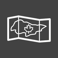 Karta av kanada linje omvänd ikon vektor
