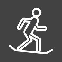 Snowboard-Linie invertiertes Symbol vektor