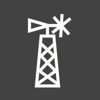 Windmühlenlinie invertiertes Symbol vektor