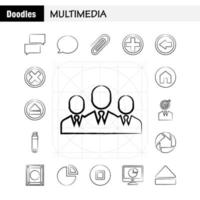 multimedia hand dragen ikon för webb skriva ut och mobil uxui utrustning sådan som chatt kommunikation meddelande underrättelse chatt kommunikation meddelande underrättelse piktogram packa vektor