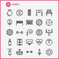 Sportlinie Icon Pack für Designer und Entwickler Icons von Ball Golf T-Shirt Sport Cricket Stumps Wicket Sport Vektor