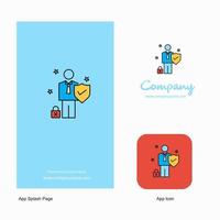 Mitarbeiter-Firmenlogo-App-Symbol und Splash-Page-Design kreative Business-App-Designelemente vektor