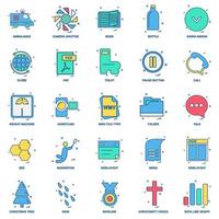 25 Business Concept Mix Flat Color Icon Set vektor