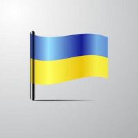 ukraine schwenkt glänzenden flaggendesignvektor vektor