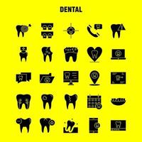 dental fast glyf ikoner uppsättning för infographics mobil uxui utrustning och skriva ut design inkludera tand tänder tandläkare rena smittad tand tänder samling modern infographic logotyp och piktogram v vektor