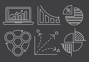 Freie Linear Chart und Statistik Icons vektor