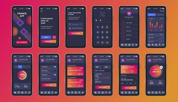 finanzieren Sie einzigartiges Design-Kit für mobile App vektor