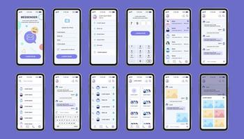 online messenger unikt design kit för app vektor