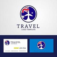 resa Australien kreativ cirkel flagga logotyp och företag kort design vektor