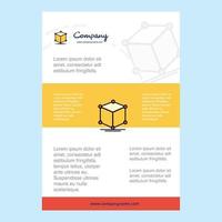 mall layout för kub comany profil årlig Rapportera presentationer folder broschyr vektor bakgrund