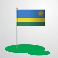 Ruanda Fahnenmast vektor