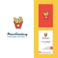 frites kreativ logotyp och företag kort vertikal design vektor