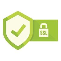 nyckel ssl certifikat ikon, tecknad serie stil vektor