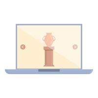 Online-Museum Vase Symbol Cartoon-Vektor. 3D-Video vektor