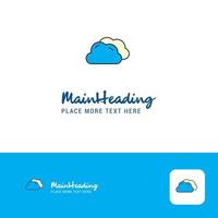 kreatives wolkenlogodesign flacher farblogoplatz für tagline-vektorillustration vektor