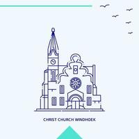 christ kyrka windhoek horisont vektor illustration