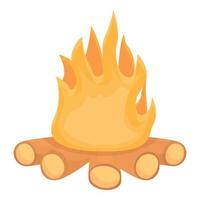 Camping-Lagerfeuer-Symbol, Cartoon-Stil vektor