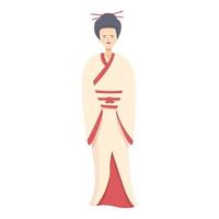 sakura geisha ikon tecknad serie vektor. japansk kvinna vektor
