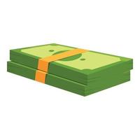 Bank kontanter dollar packa ikon, tecknad serie stil vektor