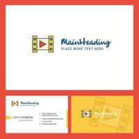 Video-Logo-Design mit Slogan Vorder- und Rückseite Visitenkarte Vorlage Vektor kreatives Design