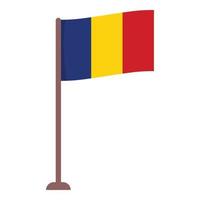 rumänischer Desktop-Flaggensymbol Cartoon-Vektor. Rumänien Karte vektor