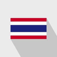 thailand-flagge langer schatten-designvektor vektor