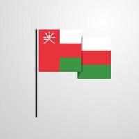 oman wehende flaggendesignvektor vektor