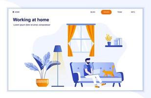 Arbeiten zu Hause flache Landingpage vektor