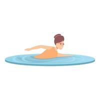 Synchro-Schwimmen-Symbol-Cartoon-Vektor. Sportschwimmer vektor