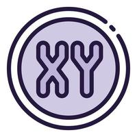 xy-Experiment-Icon-Umrissvektor. genetische DNA vektor